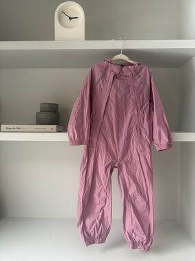 L.L. Bean Pink Kids Splash Suit Hooded Rain Gear